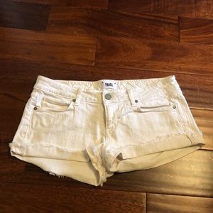 White denim Paige shorts